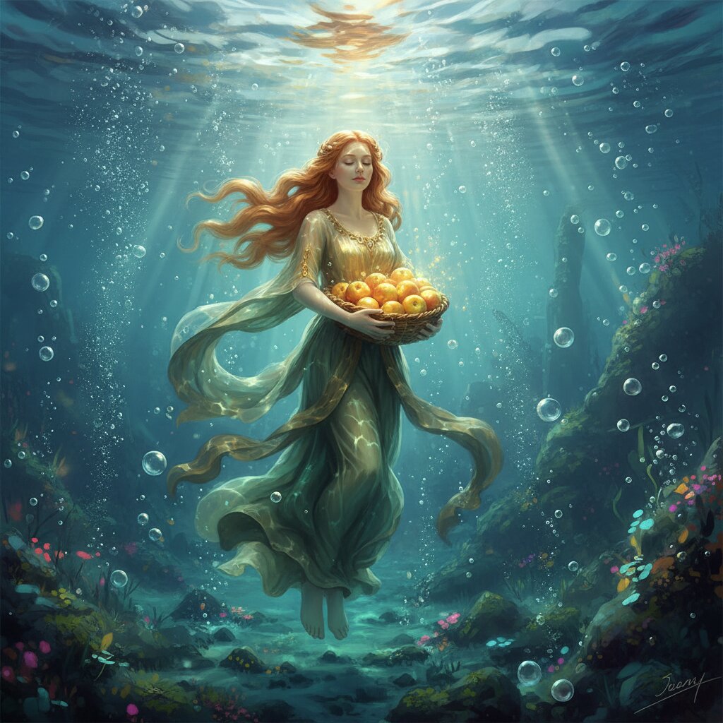 underwater &mdash; Iduna and Her Golden Apples &mdash; generated image