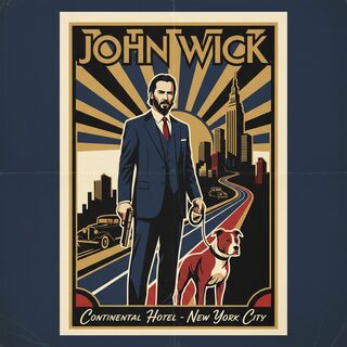 Art Deco travel poster &mdash; John Wick