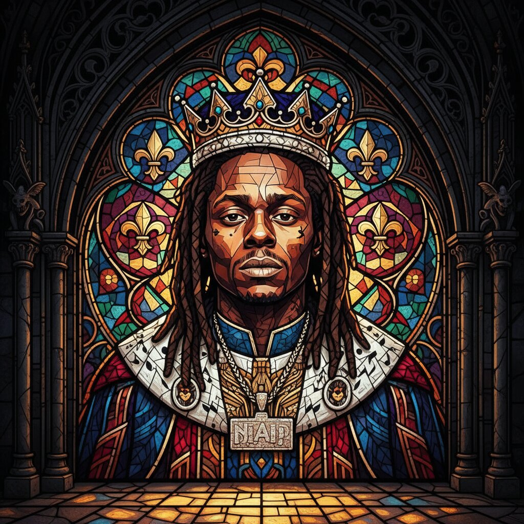stained glass &mdash; Lil Wayne &mdash; generated image
