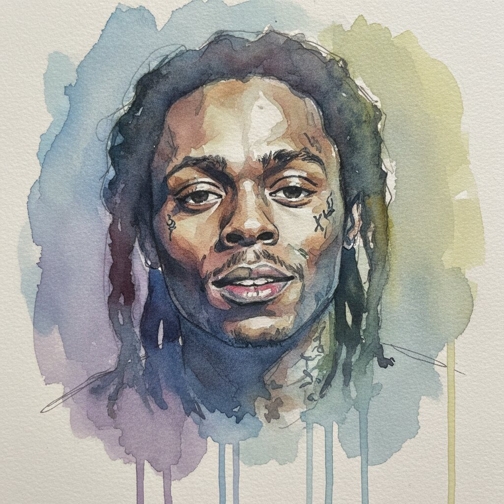 watercolor sketchbook &mdash; Lil Wayne &mdash; generated image