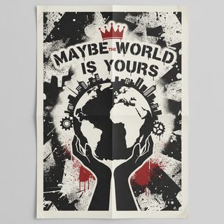 Stencil Graphic Poster &mdash; Maybe the World is Yours
