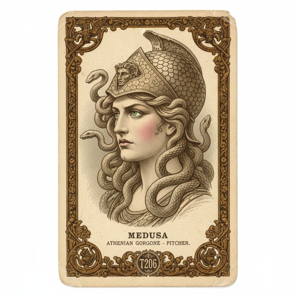 1910s tobacco card &mdash; Medusa &mdash; generated image