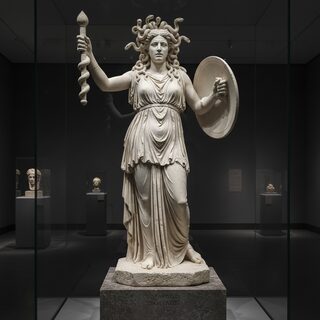 ancient Greek marble statue &mdash; Medusa
