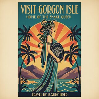 Art Deco travel poster &mdash; Medusa