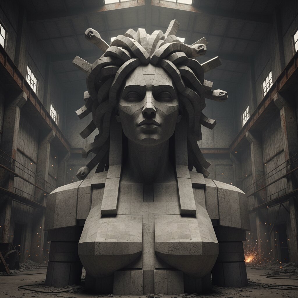 brutalist &mdash; Medusa &mdash; generated image