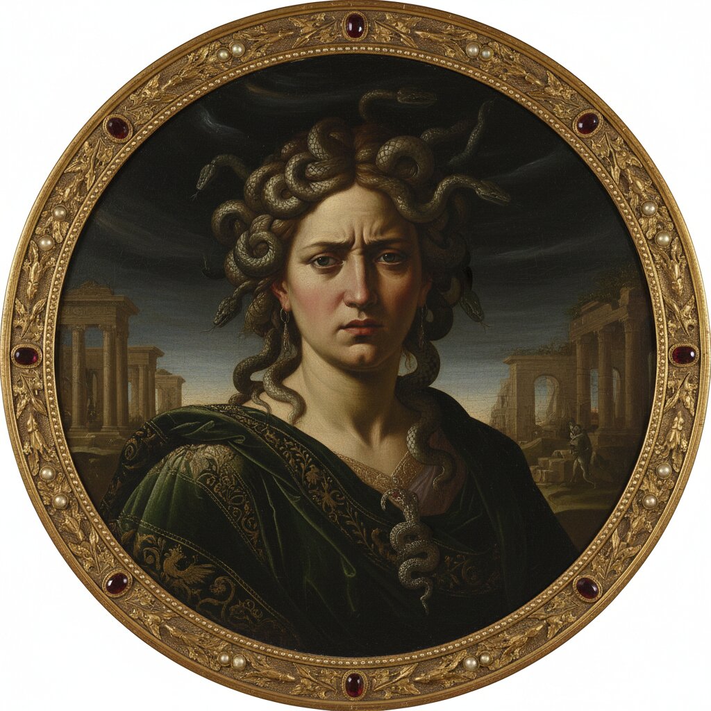 Renaissance oil painting &mdash; Medusa &mdash; generated image
