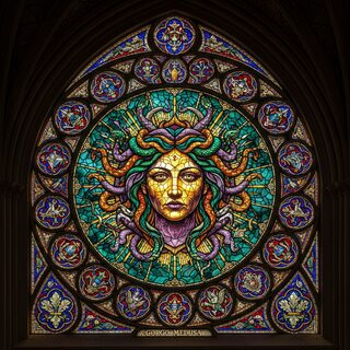 stained glass &mdash; Medusa
