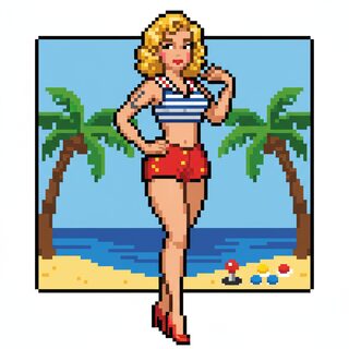 8-bit pixel art &mdash; Pinup Girl