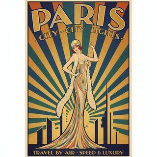 Art Deco travel poster &mdash; Pinup Girl