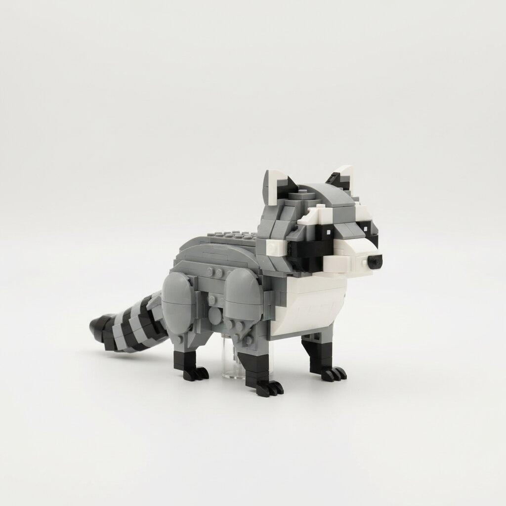 LEGO minifigure &mdash; Raccoon &mdash; generated image