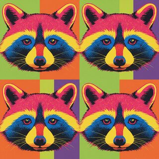 pop art silkscreen &mdash; Raccoon