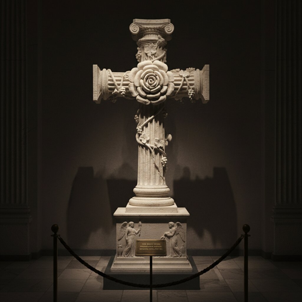 ancient Greek marble statue &mdash; Rosy Cross &mdash; generated image