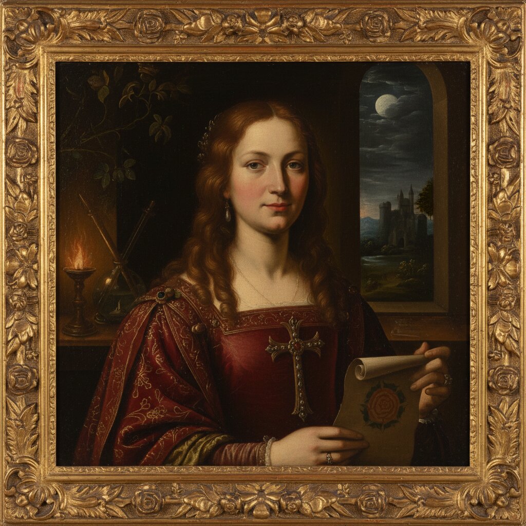 Renaissance oil painting &mdash; Rosy Cross &mdash; generated image