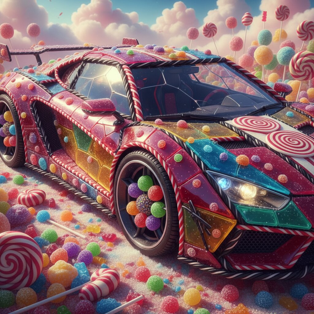 made of candy &mdash; supercar &mdash; generated image