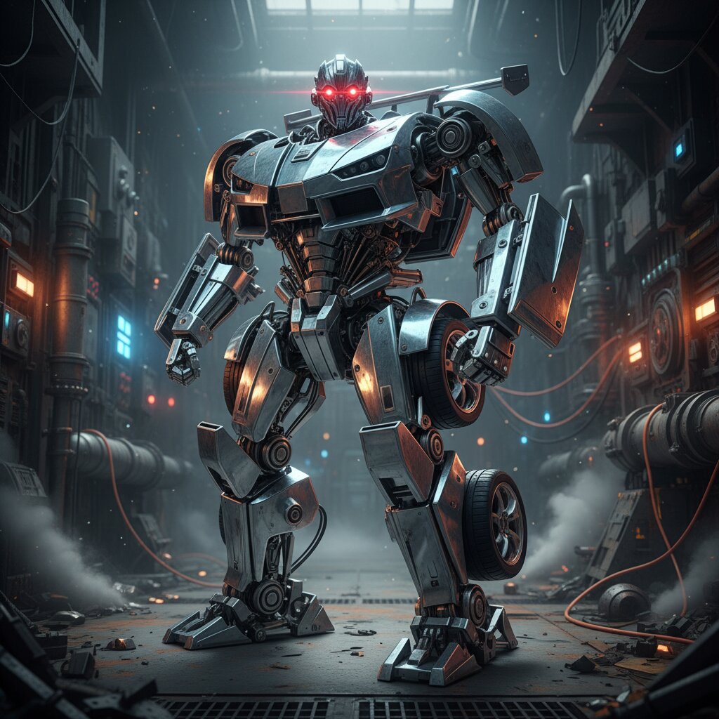 robot &mdash; supercar &mdash; generated image