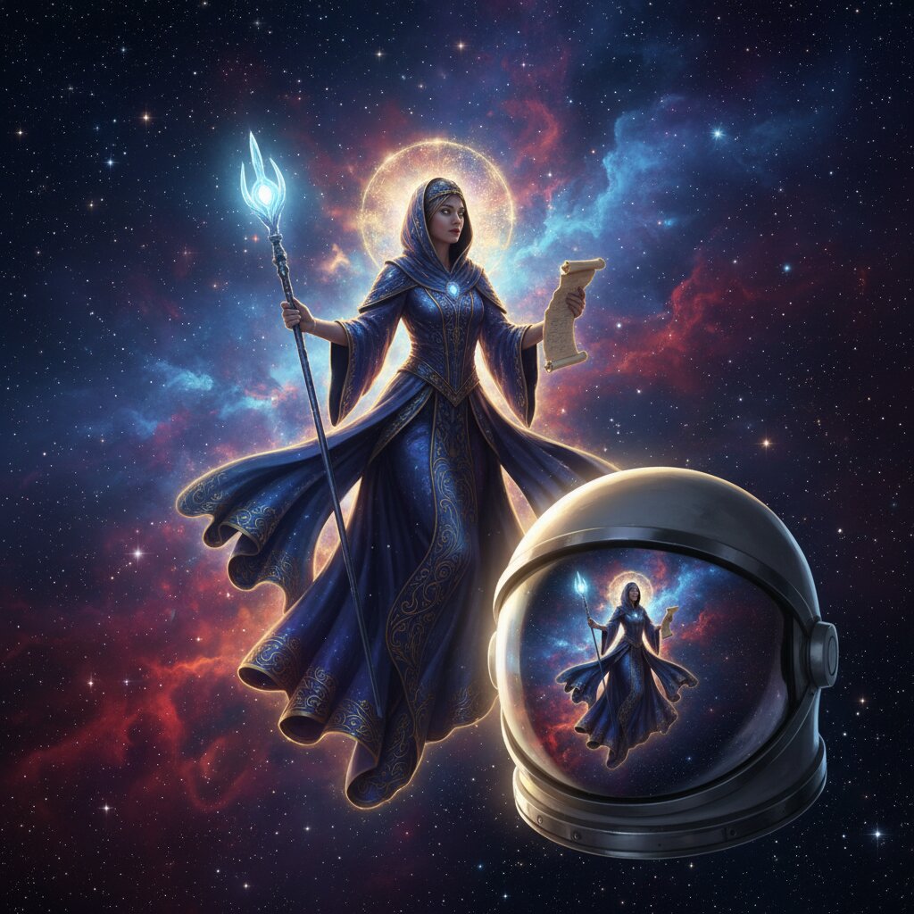 outer space &mdash; The High Priestess &mdash; generated image