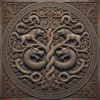 Norse Runic Carving &mdash; Tree